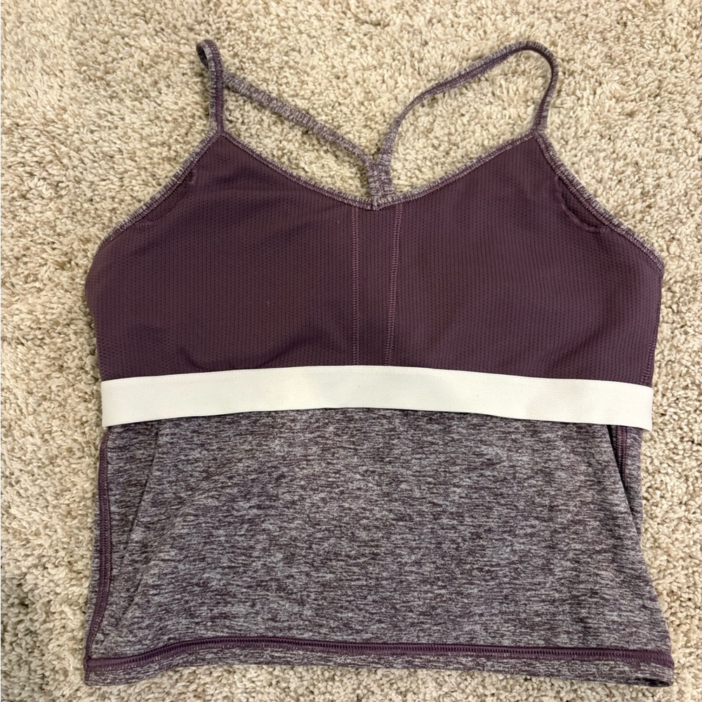 Athleta Girl Heathered Purple Tank Top - Size XL/14, Like New - Picture 5 of 6